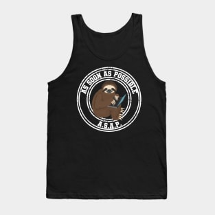 Humor Lazy worker Cute Funny Sloth Tank Top